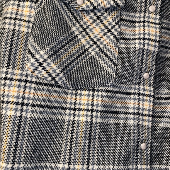 WOOL BLEND - ONLY Blue Denim Anno 1995 Plaid Snap Front Jacket - SIZE M - Picture 10 of 10